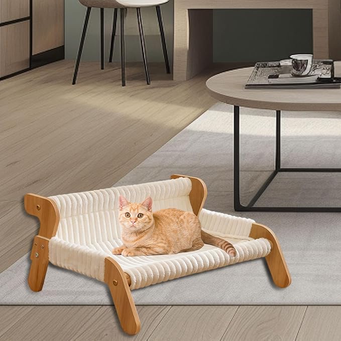 Baoblaze Cat Lounge Chair Pet Hammock Bed Large Furniture Sofa Scratcher Pet Cot Winter Elevated Bed for Bunny Small Animal Rabbit Kitten Small Dogs