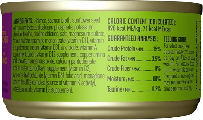 Tiki Cat Luau Shredded Meat, Wild Salmon Recipe in Salmon Consumme, Grain-Free Balanced Nutrition Wet Canned Cat Food, For All Life Stages, 2.8 oz. Can (12 Count)