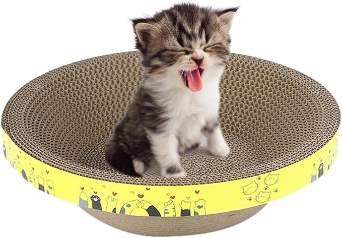 Corrugated Cat Scratcher Bowl – Indoor Multipurpose Scratch Pad | Protects Furniture, Sofa, Wall, Bed, Carpet, Fun Toy for Cats and Kittens, Play, Engaging Pet Entertainment Accessory