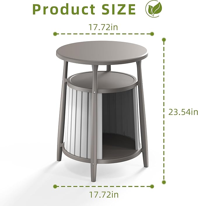 DRATO Outdoor Cat House, Resin Weatherproof Enclosed Litter Box Furniture with Hidden Litter Space for Indoor/Outdoor Use