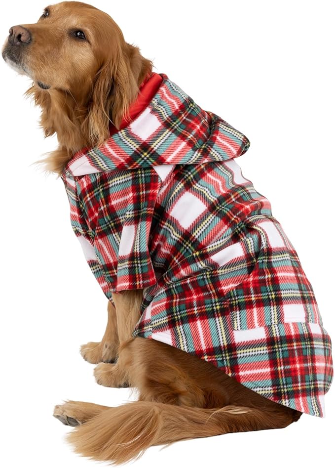 Pet Pjs - Festive Winter Pet Pjs Fleece Hoodie Sweaters - Small (Fits Up to 15 lbs) - Pet - Small (Fits Up to 15 lbs)