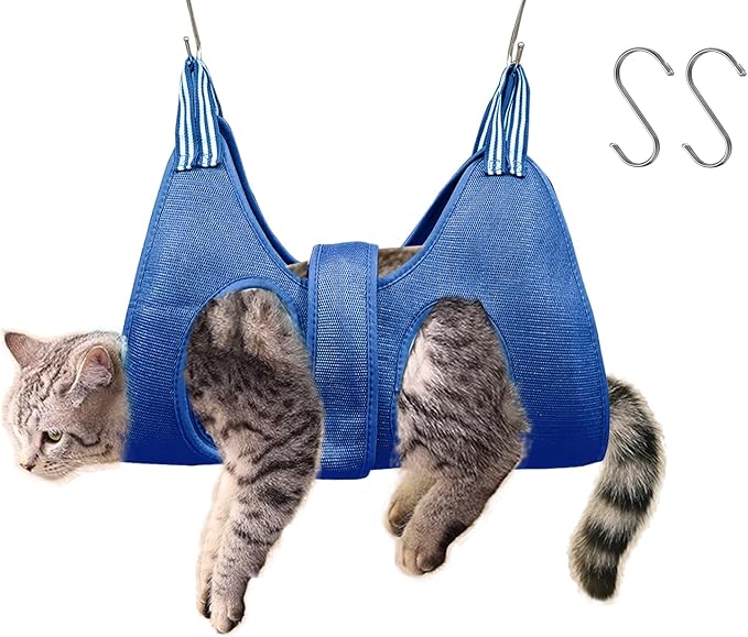 Cat and Dog Grooming Hammock with Safety Belt for Nail Clipping、Grooming,Cat Bathing Bag for cat Nail Trimming,Pet Claw Care Bag, Dog Grooming Harness（XS,Be Sure to Check The Size Chart）