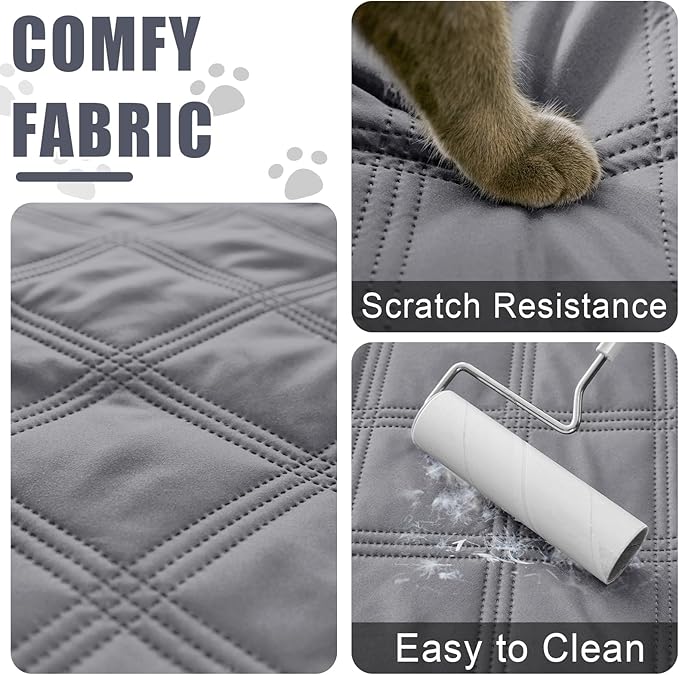Smiry Waterproof Dog Bed Cover Blanket 40x50, Soft Reversible Pet Blanket, Washable Leakproof Cats Dogs Couch Cover for Sofa, Couch, Furniture, Grey/Dark Grey