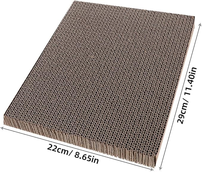 Beaupretty 2pcs Cat Scratcher Replacement Pads, Corrugated Cardboard Scratch Boards 11.4X7.8X1.1 Inches, Furniture Scratch Protectors and Cat House Bed Refills for Healthy Claw Maintenance