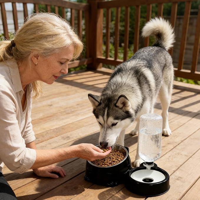 Cat Dishes for Food and Water | Food Grade Splash-Proof Feeding Dispenser - Cat Water Dish | for Daily Storage Puppy Drinking Watering Outdoor Travel Indoor Home