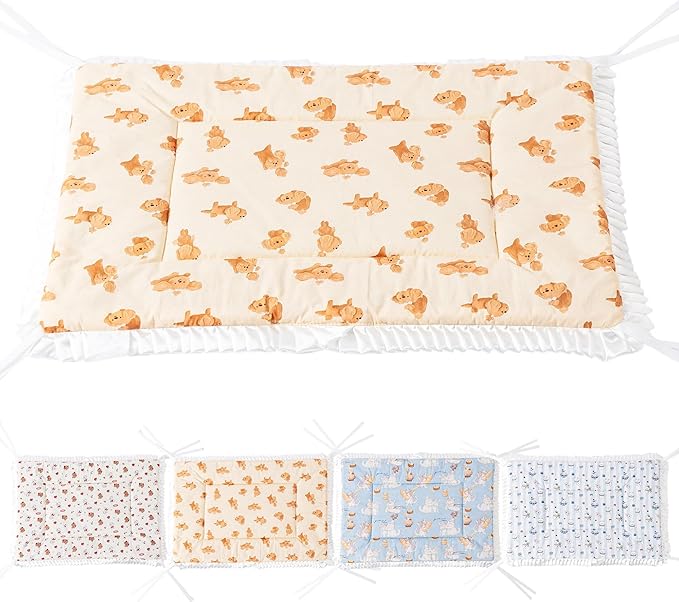 Reversible Silent Cat Bed Self Warming Pet Pad Thin Style Mat Washable Cushion Pad, Pad for Window Perch Outdoor Cat Houses, for Cats, Small Dogs, Rabbits, Non Electric,(Brown Puppy,L)