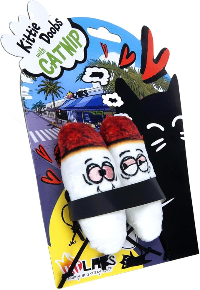 LIT LABS Kittie Doobs Adventure Toys - Funny Catnip Joints for Cats with Dried and Organic High Potency Catnip - Love Theme