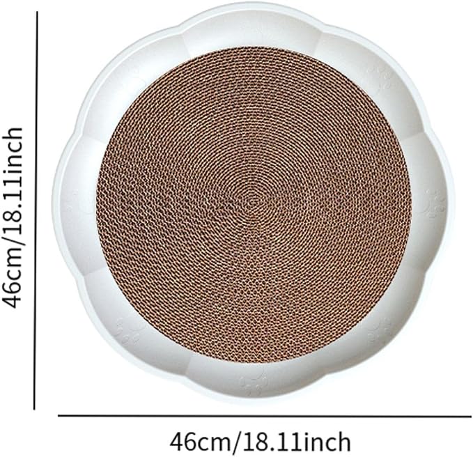 Gralara Round Cat Scratcher Sleeping Bed Lounge Furniture Protector Indoor Play Replacement Pad Circle Scratcher Pad for Indoor Cats, White
