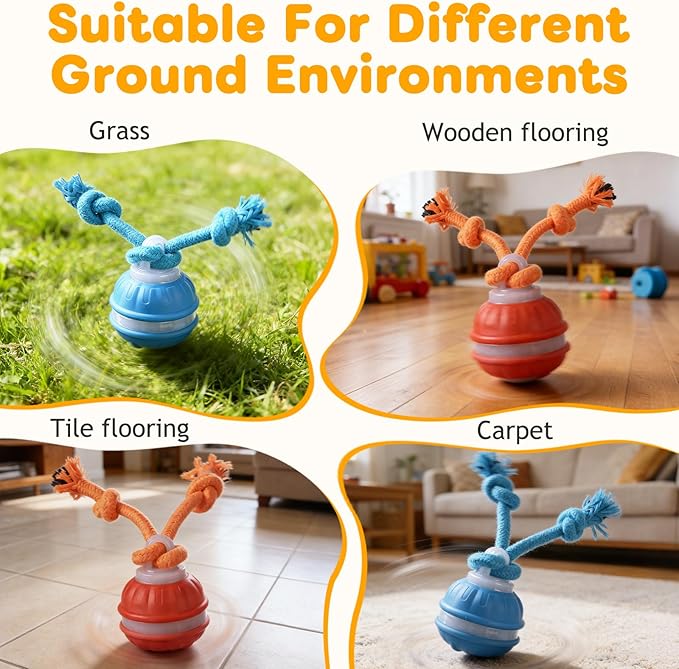 Zealburst Interactive Pet Toy, 360° Auto Rolling Moving Toy for Dogs and Cats, Alleviate Boredom (Orange)