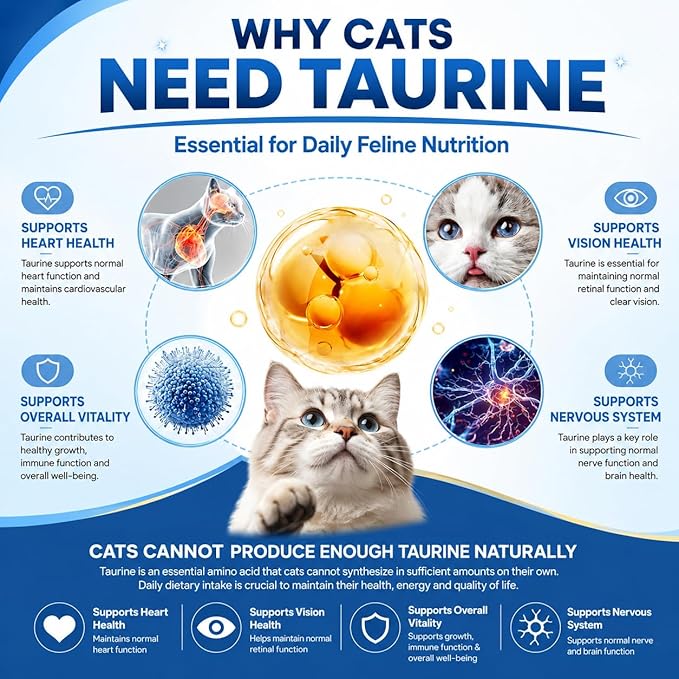 Taurine for Cats, Soft Cat Chews with Taurine, Daily Cat Treats for Easy Feeding, Tasty Pet Care Chews