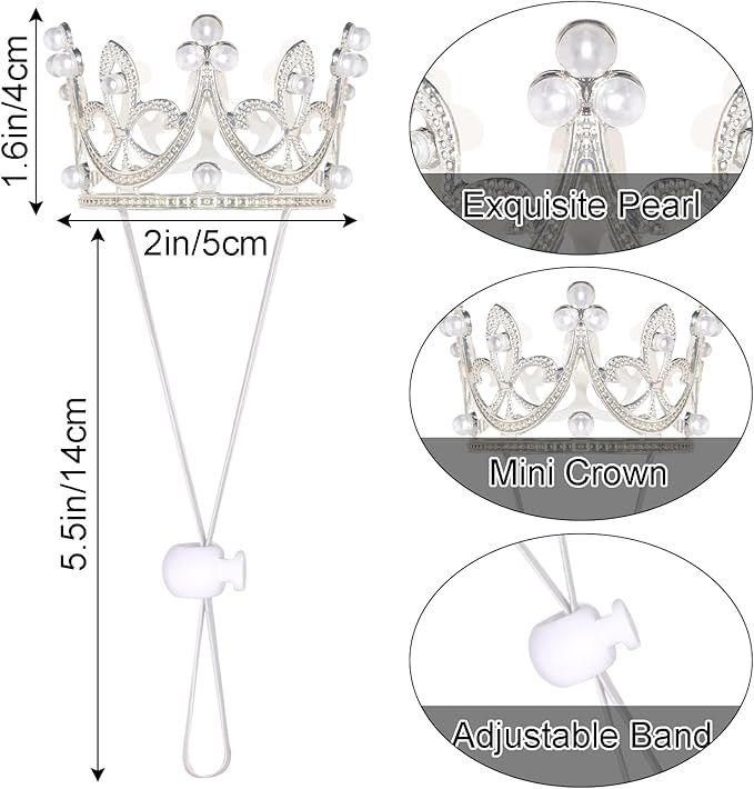 Pet Costume Set Tutu Skirt with Pearl Crown for Small Dog Cat Halloween Birthday Wedding Photo Prop Costume