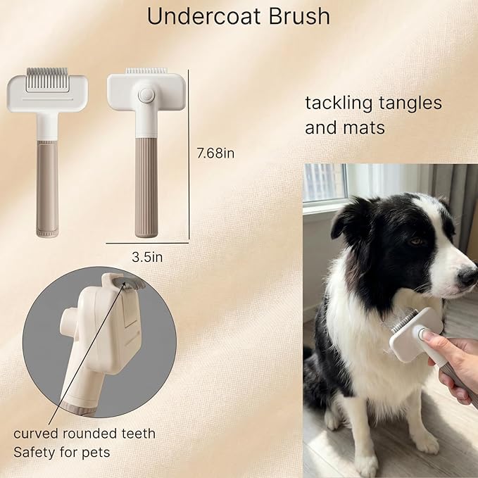 3-In-1 Pet Grooming Kit - Easy Install Interchangeable Parts, Gentle Deshedding Brush for Cats and Dogs, Multi - Functional Cat Brush and Dog Comb