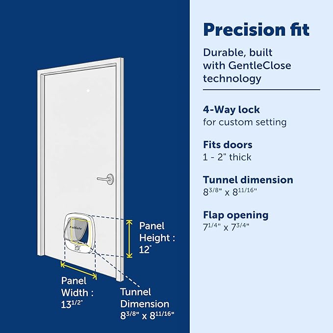 PetSafe Big Cat Door Interior and Exterior Pet Door for Cats, Small Dogs and Multi-Pet Households Push-&-Turn 4-Way Locking Mechanism for Extra Security Soft Close Flap for Added Safety