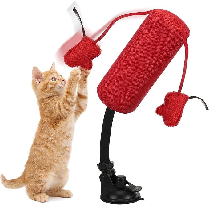 1 Pcs Cat Punching Bag with Boxing Gloves Filled with Catnip Punching Bag Play Gym Action Indoor Kitten Exercise and Fun Activity