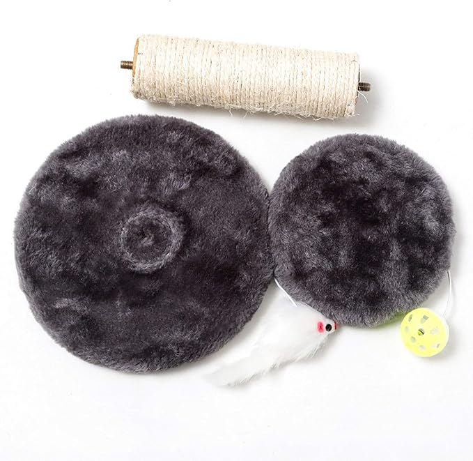 Small Cat Scratching Post and Small Cat Tree Natural Sisal Tower with Round Perch and Plush Ball Furniture Made for Small Cat, Kitten Relax Tree