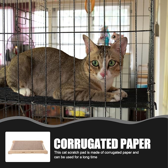 Toyvian Large Cat Scratching Board and Bed Corrugated Paper Cat Scratcher with Frame Vertical Scratch Pad for Furniture Protection and Claw Grinding