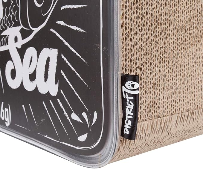 SARDINE - Cardboard Cat Scratcher - 60 x 30x 30 cm - White, Black and Pink - Color: Black