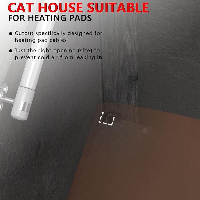 GDLF Outdoor Feral Cat House Heated Cat Shelter with 100% Insulated All-Round Foam Weatherproof for Multiple Felines 34.5"X21.5"x27.2"