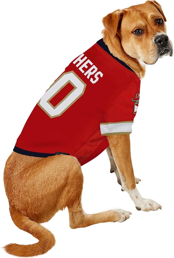 Pets First NHL Florida Panthers Jersey for Dogs & Cats, Medium. - Let Your Pet Be A Real NHL Fan!