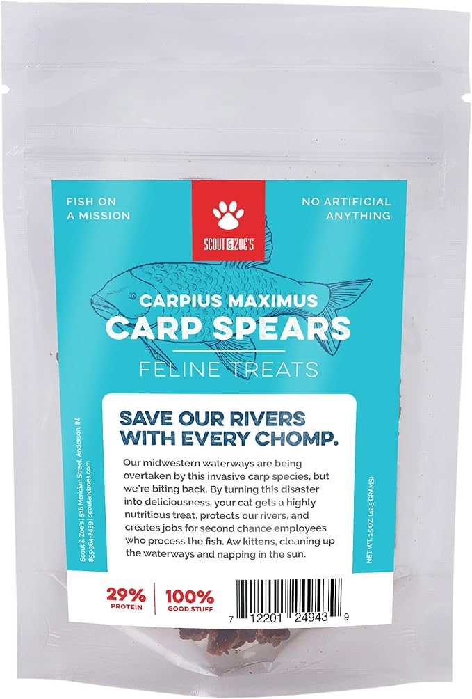 Scout and Zoe's Healthy, All Natural Fish Spears Cat Treats - Sourced and Made in The USA