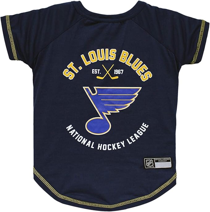 NHL St.Louis Blues Tee Shirt for Dogs & Cats, Small. - Are You A Hockey Fan? Let Your Pet Be An NHL Fan Too!