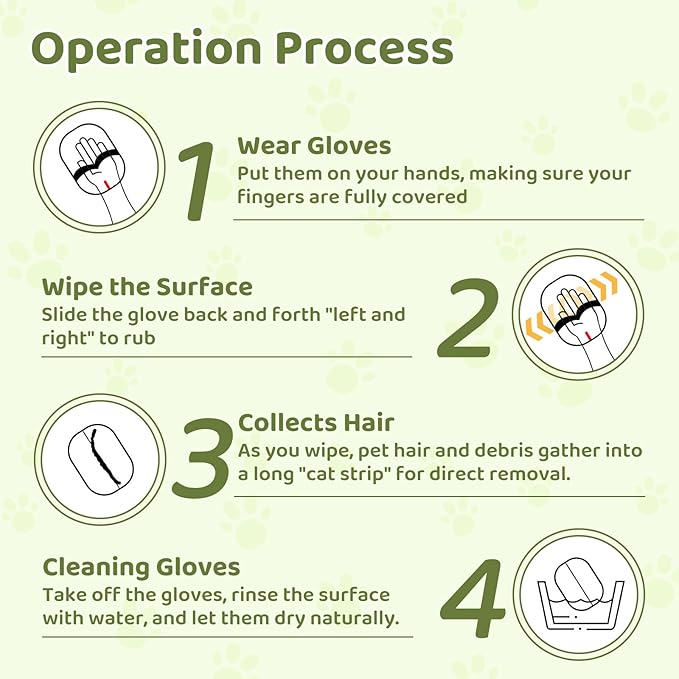 VINGVO Double Sided Pet Grooming Gloves for Cats and Dogs, Pet Hair Removal Gloves for Carpet Couch Clothing Furniture, Washable Reusable Cat Grooming Tool with Soft Velvet Mesh Fabric