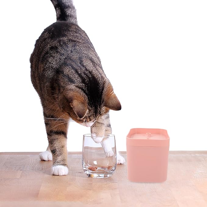 SHOWERORO Automatic Cat Water Fountain Pink with Silent Motor Portable Circulation Water Dispenser for Indoor Pets Energy Saving Electric Feeder for Cats and Dogs Elegant Flower Shape Outlet
