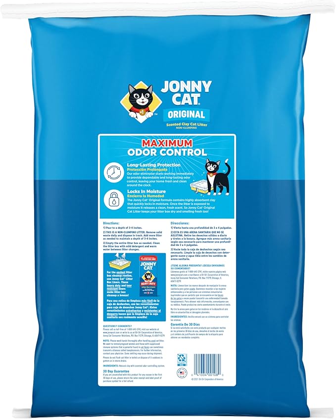 Jonny Cat Original Maximum Odor Control Scented Clay Cat Litter Bag, 20-Pound