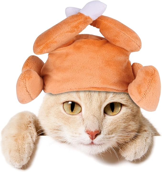 Thanksgiving Cat & Dog Turkey Headband - Funny Holiday Hat for Small Pets, Cats & Puppies