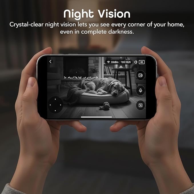 Geeni Scope Ultra 2K 360° Smart Indoor Camera, 1440p HD Auto-Tracking, Dual Band WiFi 2.4GHz 5GHz, Alexa & App Control, Wall Mountable, White