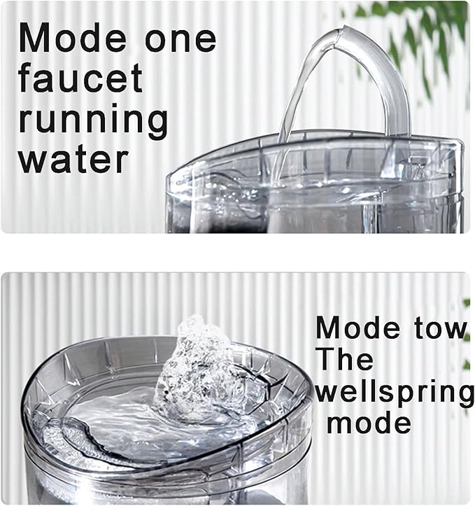 Pet Water Fountain, 2L Large Capacity, Multi-Layer Filtration Design, Silent Operation, USB Powered, Suitable for Cats and Small Dogs