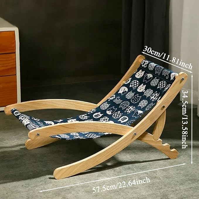 Cat Chair - Adjustable Cat Lounger, Foldable Pet Furniture, Space-Saving Bed, Comfortable Resting and Lounging Accessory, Portable Pet Furniture Tool for Travel Veterinary Bedroom Patio Living Room
