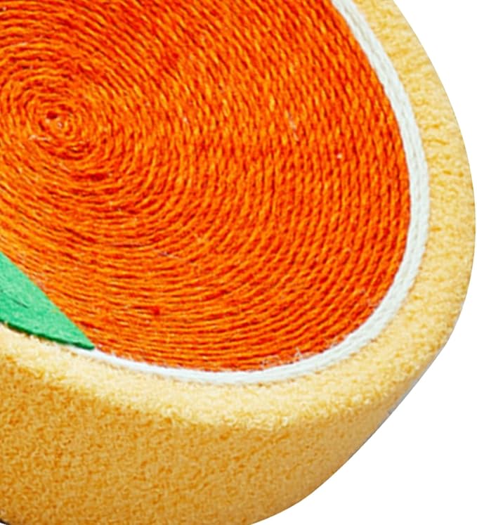 Cat Scratcher Bed Round Sisal Cat Scratcher Cardboard Cat Scratcher Lounge Bed Cat Scratcher Bowl Nest with Cartoon Pattern for Couch Carpets Sofas Protector (Orange)