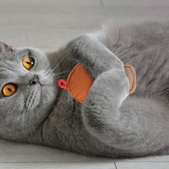 6pcs Catnip Set with Felt Mushroom Design, Interactive Kitten Chew for Indoor Play, Non-Toxic Catnip Stuffed for Cats and Kittens Style