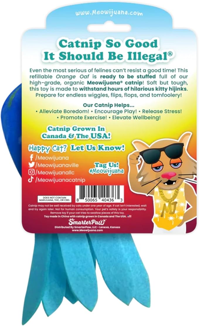 Meowijuana Purrfect Pairing Jump 'n' Jamb Squid Door Hanging Cat Toy and Get Tangled Octopus | Refillable Interactive Catnip Toy | Includes Potent Catnip Grown in North America