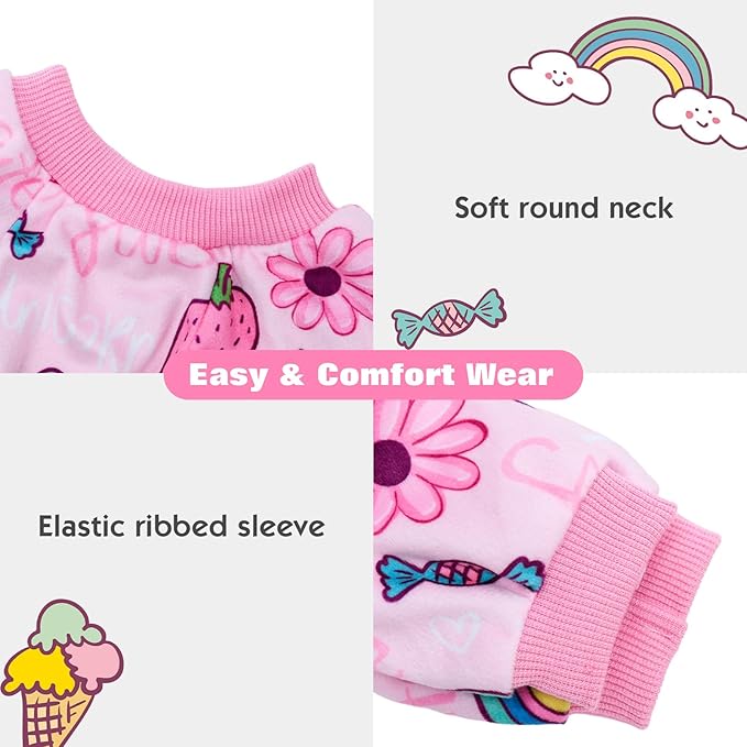 CuteBone Fleece Dog Pajamas Clothes Puppy Jammies Pet Apparel Cat Onesie for Chihuahua Yorkie Frenchies P318S