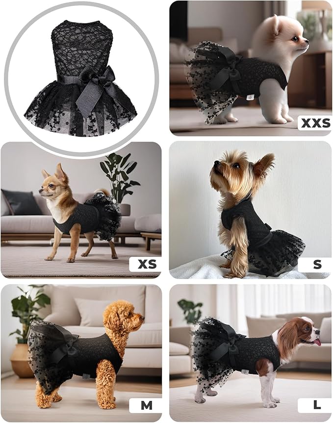 CuteBone Dog Birthday Dress Girl Puppy Skirt Tutu Cat Wedding Outfit Pet Party Clothes for Small Dogs Costume DD15S