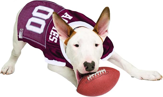 Pets First NCAA College Texas A&M Aggies Mesh Jersey for DOGS & CATS, Medium. Licensed Dog Jersey with your Favorite Football/Basketball College Team