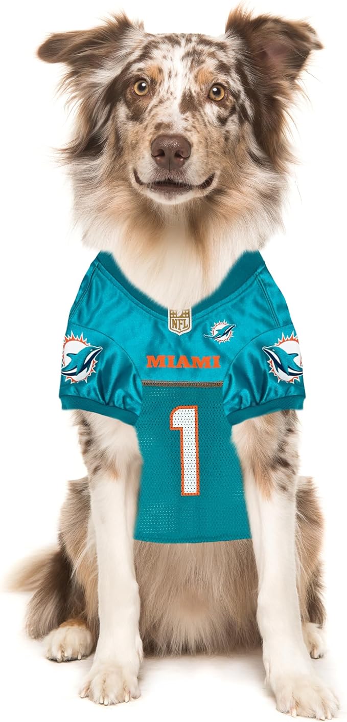 NFLPA TUA TAGOVAILOA PET Jersey, NFL Dog Shirt, Size Medium, Miami Dolphins Mesh Jersey for Dogs