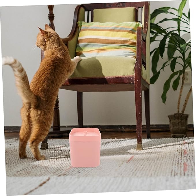 Automatic Cat Water Fountain Self-Circulating PET Water Dispenser Filter Pink Color for Cats and Dogs 2L Capacity Plastic Easy to Clean