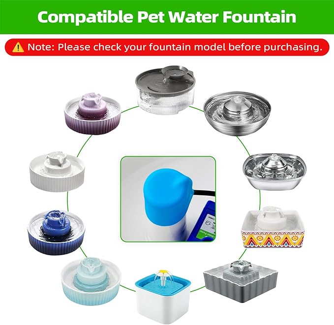 2-Pack Replacement Rubber Covers for Holding Water Pump Cables in Place. Suitable for Pagoda Water Dispenser and Ceramic 360° pet Water Fountain