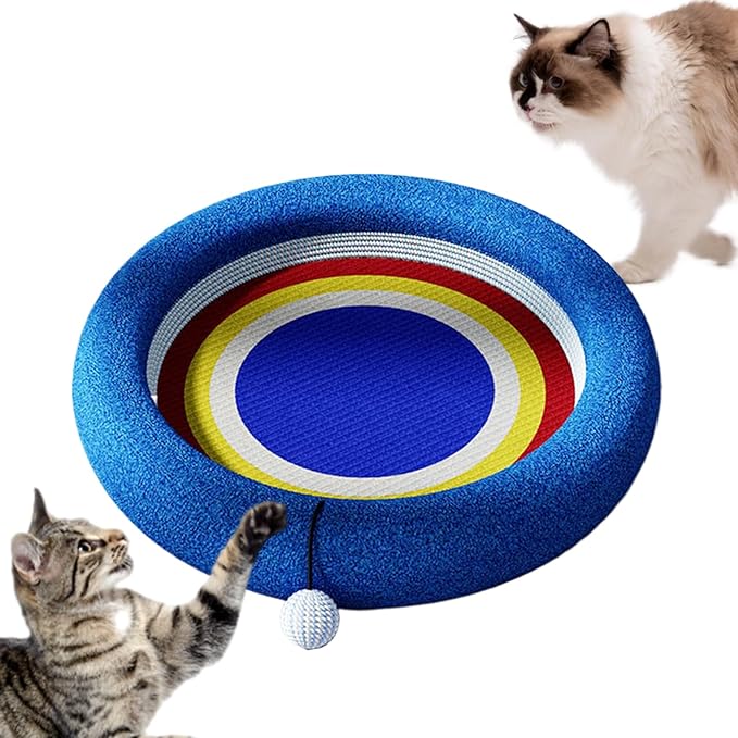 Cat Scratching Pad - Sisal Interactive Toys Bed | Kitten Scratch Mat Furniture Protector - for Small Large Breed Balcony Living Room Bedroom Home Travel Indoor Daily All-Season