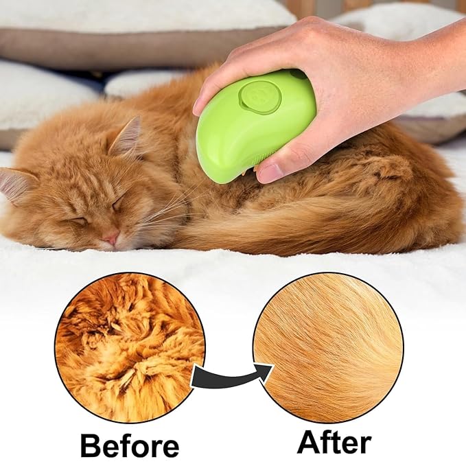 2024 Multifunctional Pet Grooming Brush - 3-in-1 Detangling and Massage Comb for Removing Loose Hair from Cats and Dogs (Banana)