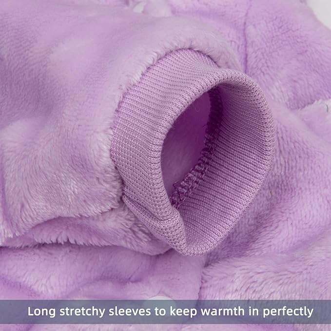 FabriCastle Dog Hoodie Sweater for Small Dogs Boy and Girl, Dog Clothes XS XXS Puppy Sweatshirt, Pet Outfit, Cat Clothing Super Soft Warm Snap On Closure (Light Purple, Large)