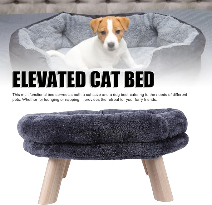 AYNEFY Elevated Cat Bed, Cat Beds Furniture Detachable Pet Sofa with Humidity Wicking Breathable Fabric, for Home Indoor Use Elevated Bed, 4 Seasons Universal Multifunctional
