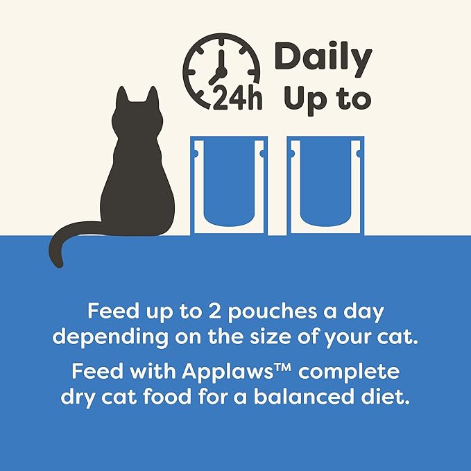Applaws Natural Wet Cat Food in Mousse, Limited and Natural Ingredients, Grain-Free, High Protein with No Artificial Additives, Tuna Fillet & Salmon (12 x 2.47oz Pouches)