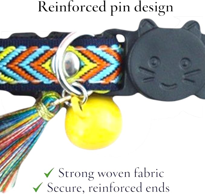 AirTag Cat Collar with AirTag Holder, Breakaway Cat Collar Tracker for Apple AirTag, Adjustable with Bell by AmazeGoods (Mountain Weave) |