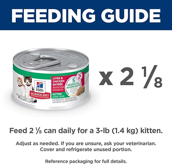 Hill's Science Diet Kitten Wet Cat Food, Liver & Chicken, 2.9 oz. Cans, 24-Pack