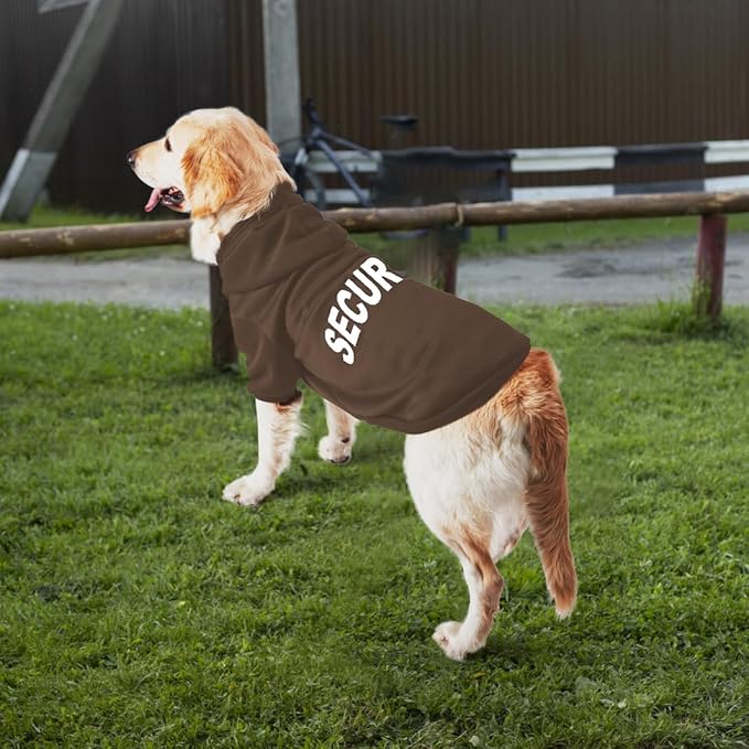 Security Dog Hoodie - Soft & Warm Dog Sweater with Leash Hole Design for Dog Cat,Dog Clothes Pullover Hoodies for Christmas, Holidays and Daily Wear (Brown (Security), X-Small)