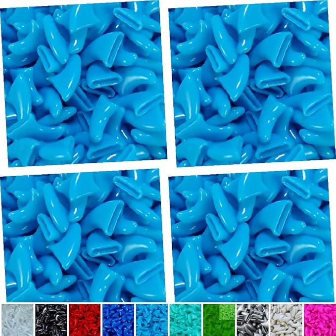 zetpo 80 pcs Cat Nail Caps | Cat Claw Covers | with Adhesives and Applicators (Sky Blue, S)